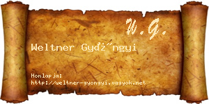 Weltner Gyöngyi névjegykártya